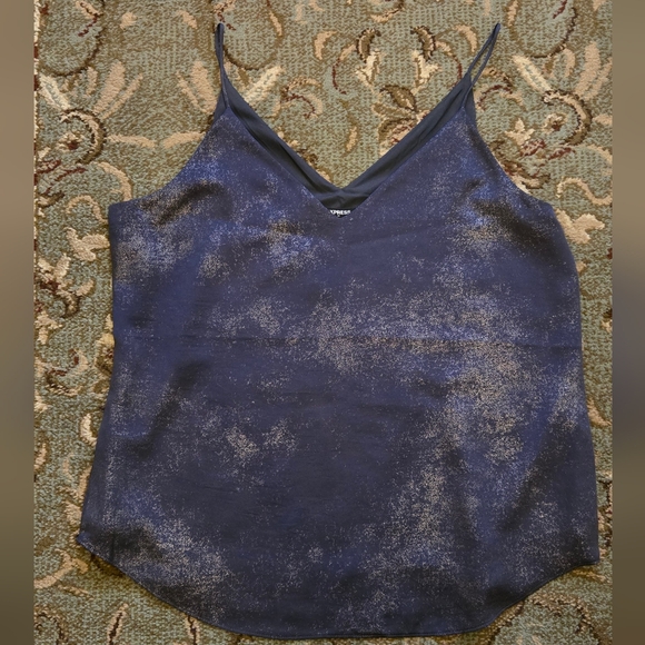 Express Tops - Dark Gray And Silver Cami